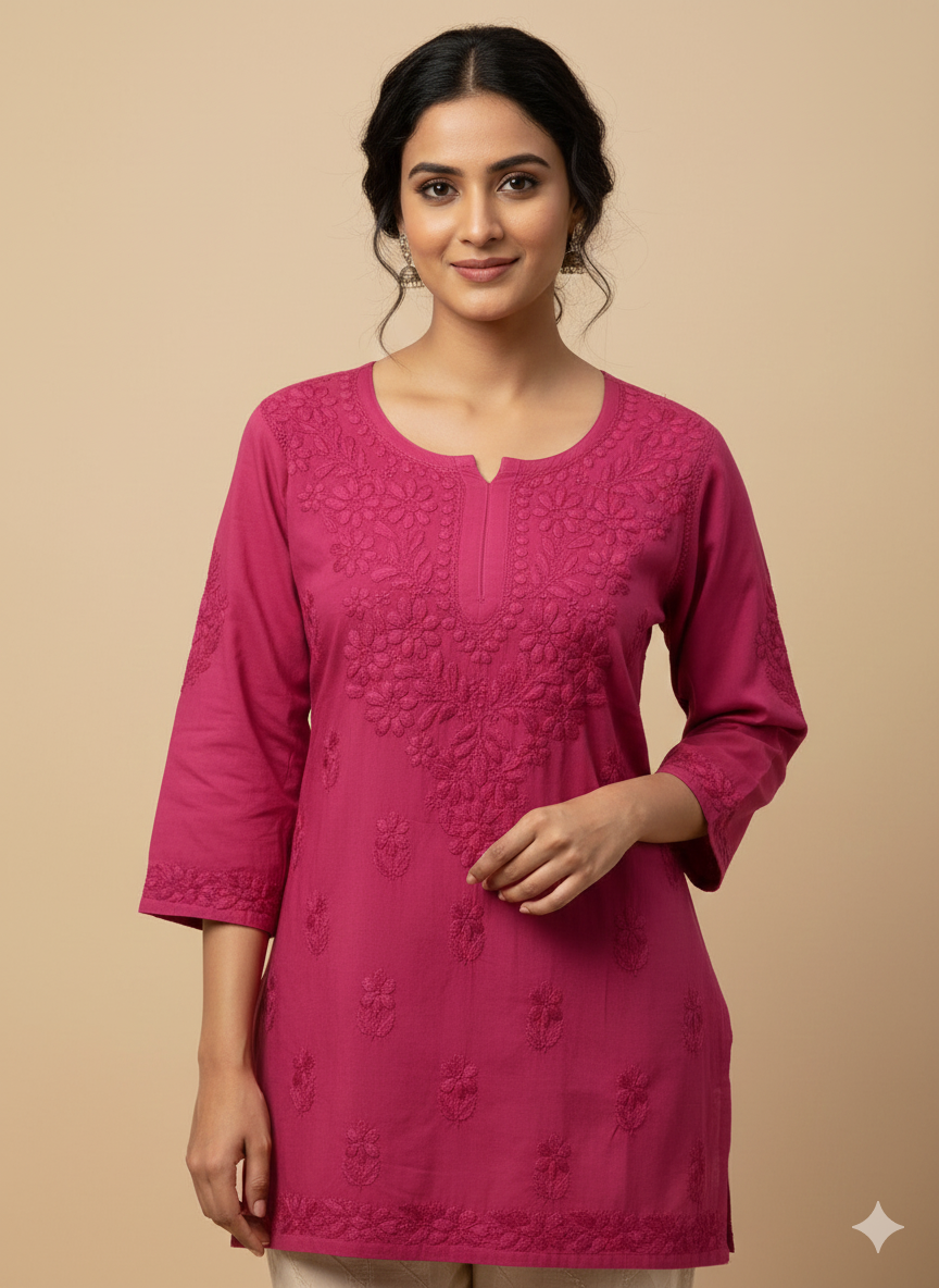 Zehra Dyed Rayon Purple Short Kurta