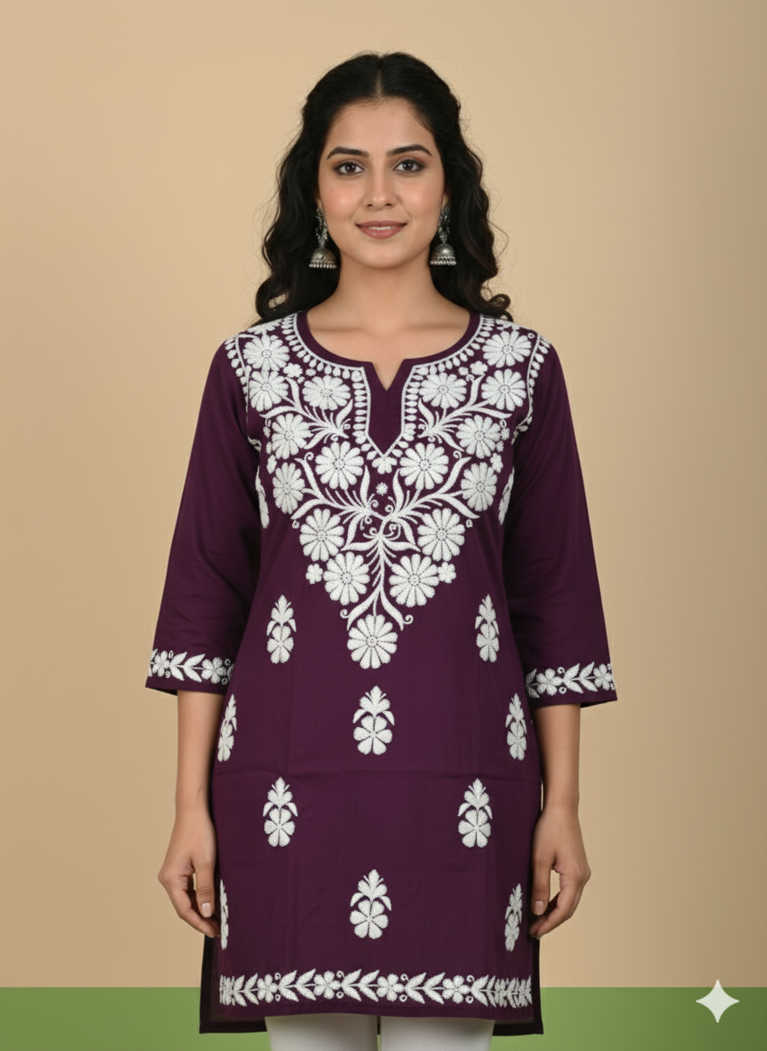 Noor Rayon Purple Kurti