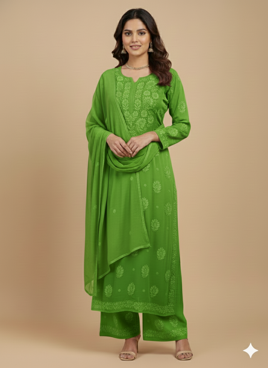 Ziyana Georgette Mehndi 4pc Set
